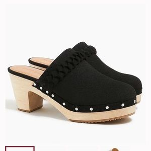 J.Crew factory black suede clogs